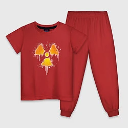 Пижама хлопковая детская Radioactive symbol, цвет: красный