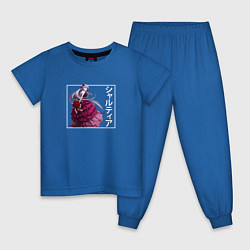 Пижама хлопковая детская Шаллтир в платье, цвет: синий