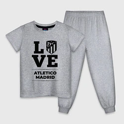 Пижама хлопковая детская Atletico Madrid Love Классика, цвет: меланж