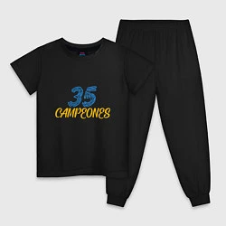 Пижама хлопковая детская 35 Champions, цвет: черный