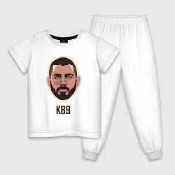 Пижама хлопковая детская KB9, цвет: белый