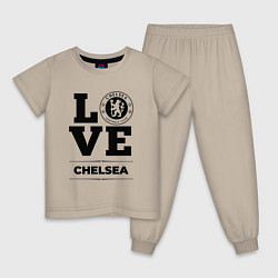 Пижама хлопковая детская Chelsea Love Классика, цвет: миндальный