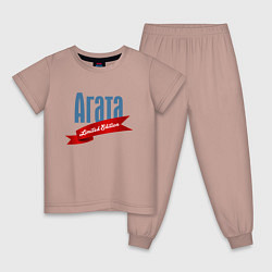 Пижама хлопковая детская Агата Limited Edition, цвет: пыльно-розовый