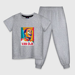Пижама хлопковая детская Ван Дейк, цвет: меланж