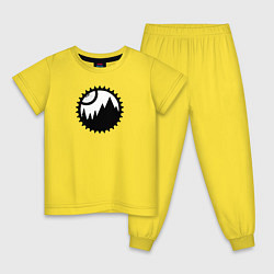 Пижама хлопковая детская Mtb logo, цвет: желтый