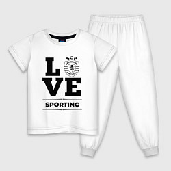 Пижама хлопковая детская Sporting Love Классика, цвет: белый