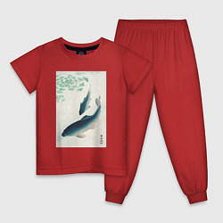 Пижама хлопковая детская Carp or Koi, цвет: красный