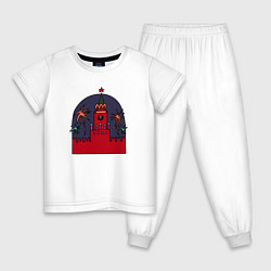 Пижама хлопковая детская Москва Кремль Салют, цвет: белый