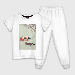 Пижама хлопковая детская Mandarin Ducks, цвет: белый