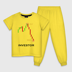 Пижама хлопковая детская Investor, цвет: желтый