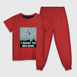 Пижама хлопковая детская Neco Arc want to believe, цвет: красный