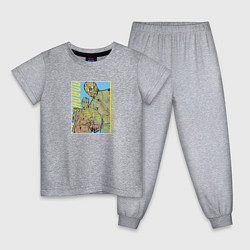 Пижама хлопковая детская Ной и Шин арт, цвет: меланж