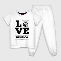 Пижама хлопковая детская Benfica Love Классика, цвет: белый