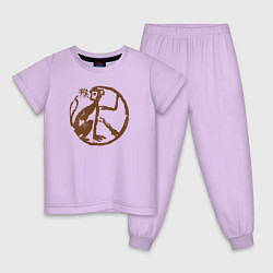 Детская пижама Зодиакальная обезьяна - наскальный рисунок