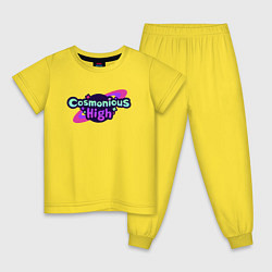 Пижама хлопковая детская Cosmonious High Logo, цвет: желтый