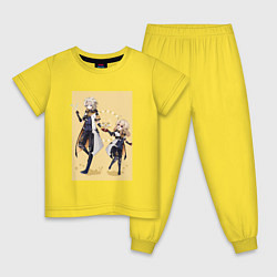 Пижама хлопковая детская Сестричка Кли и братец Альбедо, цвет: желтый