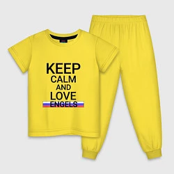 Пижама хлопковая детская Keep calm Engels Энгельс, цвет: желтый