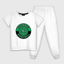 Пижама хлопковая детская Boston Basketball, цвет: белый