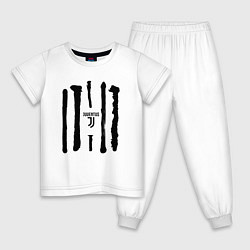 Пижама хлопковая детская Juventus - Drawing paint 2022, цвет: белый