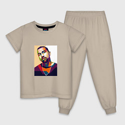 Пижама хлопковая детская Канье Уэст, цвет: миндальный