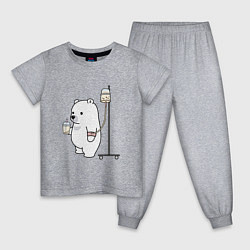 Пижама хлопковая детская Boba bear, цвет: меланж