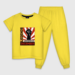Пижама хлопковая детская Декабрь - Легенда, цвет: желтый