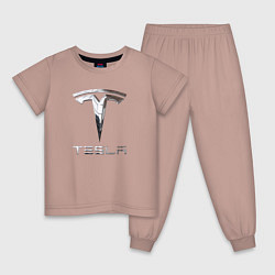 Детская пижама Tesla Logo Тесла Логотип