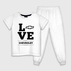 Пижама хлопковая детская Chevrolet Love Classic, цвет: белый