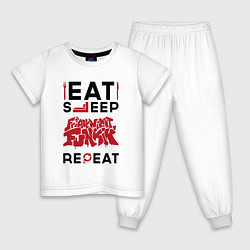 Детская пижама Надпись: Eat Sleep Friday Night Funkin Repeat