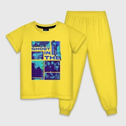 Пижама хлопковая детская Призрак в доспехах экшен, цвет: желтый
