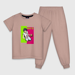 Пижама хлопковая детская Sora Kurumatani, цвет: пыльно-розовый