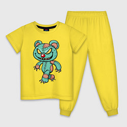Пижама хлопковая детская Крутой тряпичный мишутка, цвет: желтый