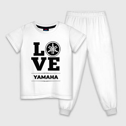 Пижама хлопковая детская Yamaha Love Classic, цвет: белый