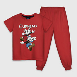 Пижама хлопковая детская Капхед - видео игра, цвет: красный