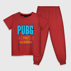 Пижама хлопковая детская Игра PUBG PRO Gaming, цвет: красный