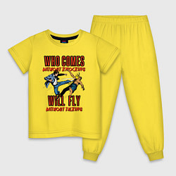 Пижама хлопковая детская Good knockout, цвет: желтый