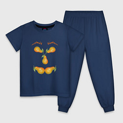 Пижама хлопковая детская Лицо из груш, цвет: тёмно-синий