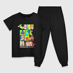 Пижама хлопковая детская Человек-бензопила art, цвет: черный