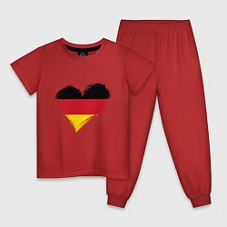 Пижама хлопковая детская Сердце - Германия, цвет: красный