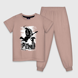 Пижама хлопковая детская Punk jump, цвет: пыльно-розовый