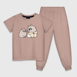 Пижама хлопковая детская Малыш иноске, цвет: пыльно-розовый