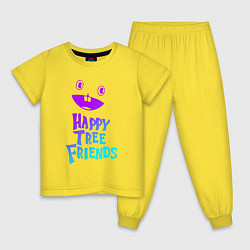 Пижама хлопковая детская Happy Three Friends - NEON, цвет: желтый