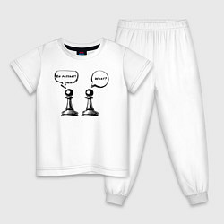 Пижама хлопковая детская Взятие на проходе! Что?, цвет: белый