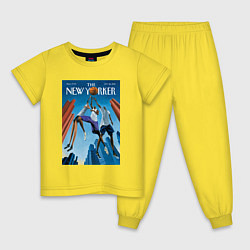 Пижама хлопковая детская Обложка журнала New Yorker, цвет: желтый