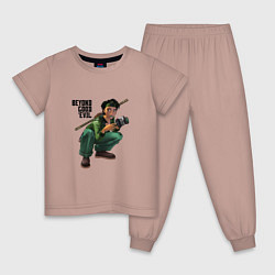 Пижама хлопковая детская Beyond good and evil - Jade, цвет: пыльно-розовый