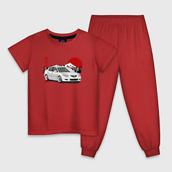 Пижама хлопковая детская Mazda 3 bk JDM Retro, цвет: красный