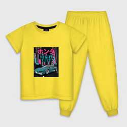 Пижама хлопковая детская Honda NSX Night City, цвет: желтый