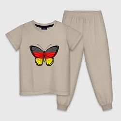 Пижама хлопковая детская Бабочка - Германия, цвет: миндальный