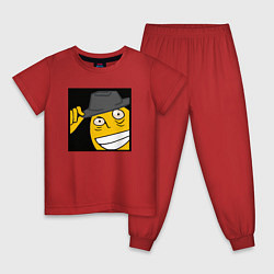 Пижама хлопковая детская Рофлан здарова, цвет: красный