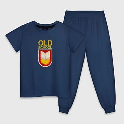 Пижама хлопковая детская Old School emblem, цвет: тёмно-синий